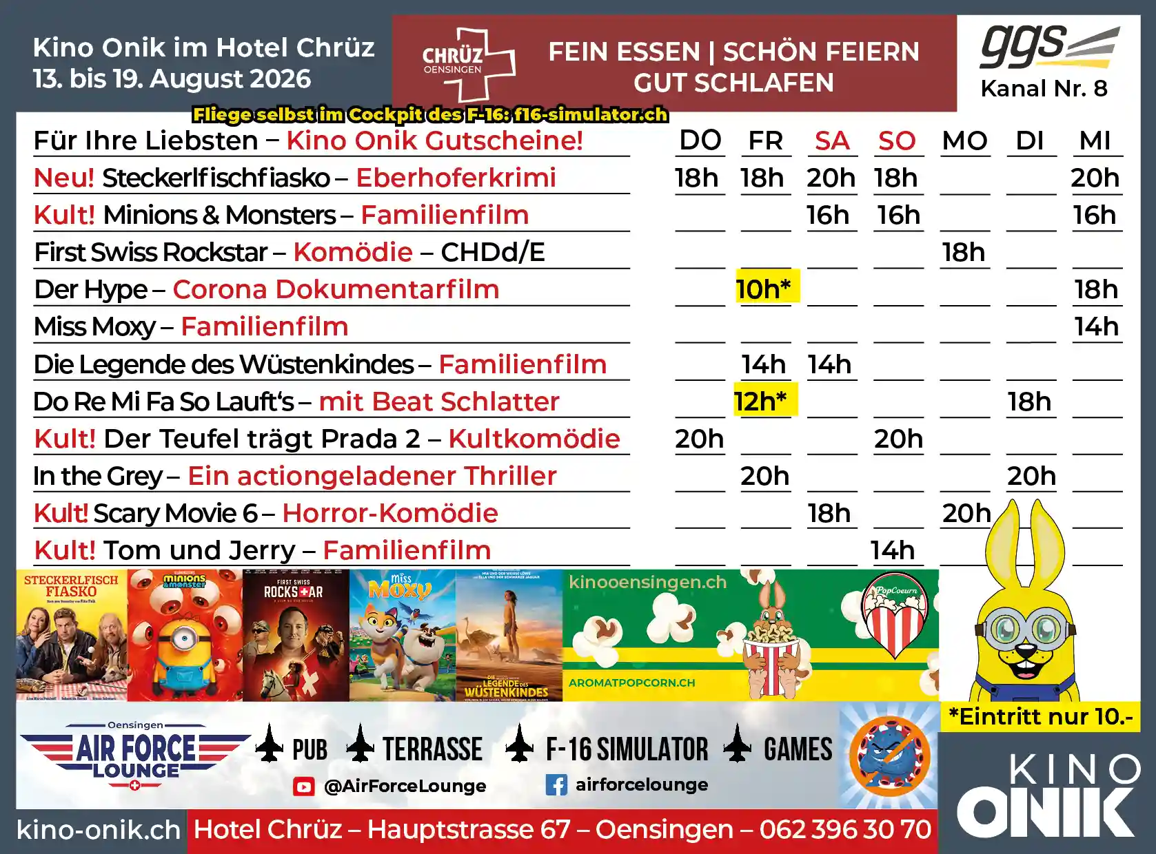 Kinoprogramm W33/34 - Kino Onik Oensingen Kinoprogramm W33/34 - Kino Onik Oensingen