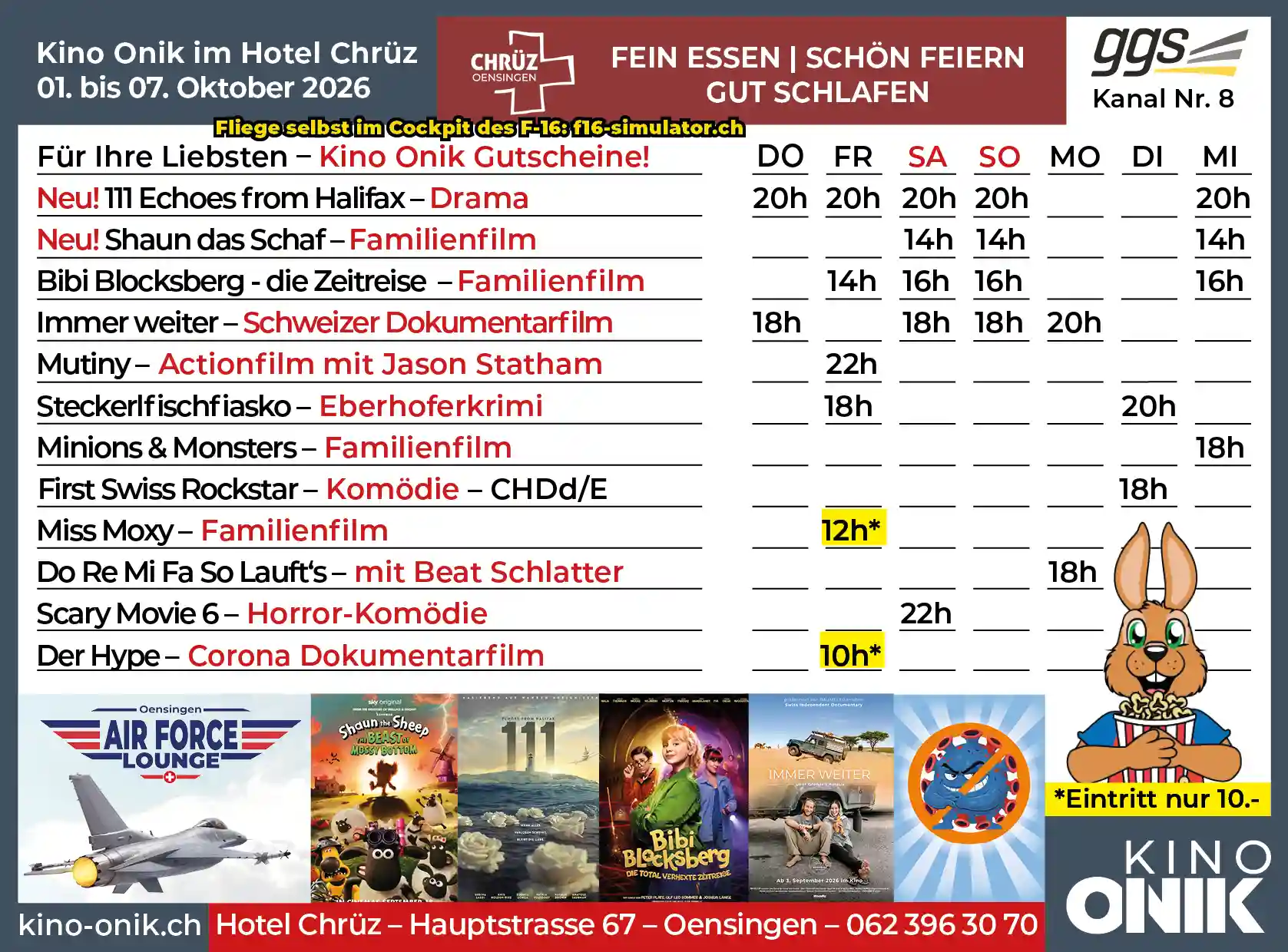 Kinoprogramm W40 - Kino Onik Oensingen Kinoprogramm W40 - Kino Onik Oensingen