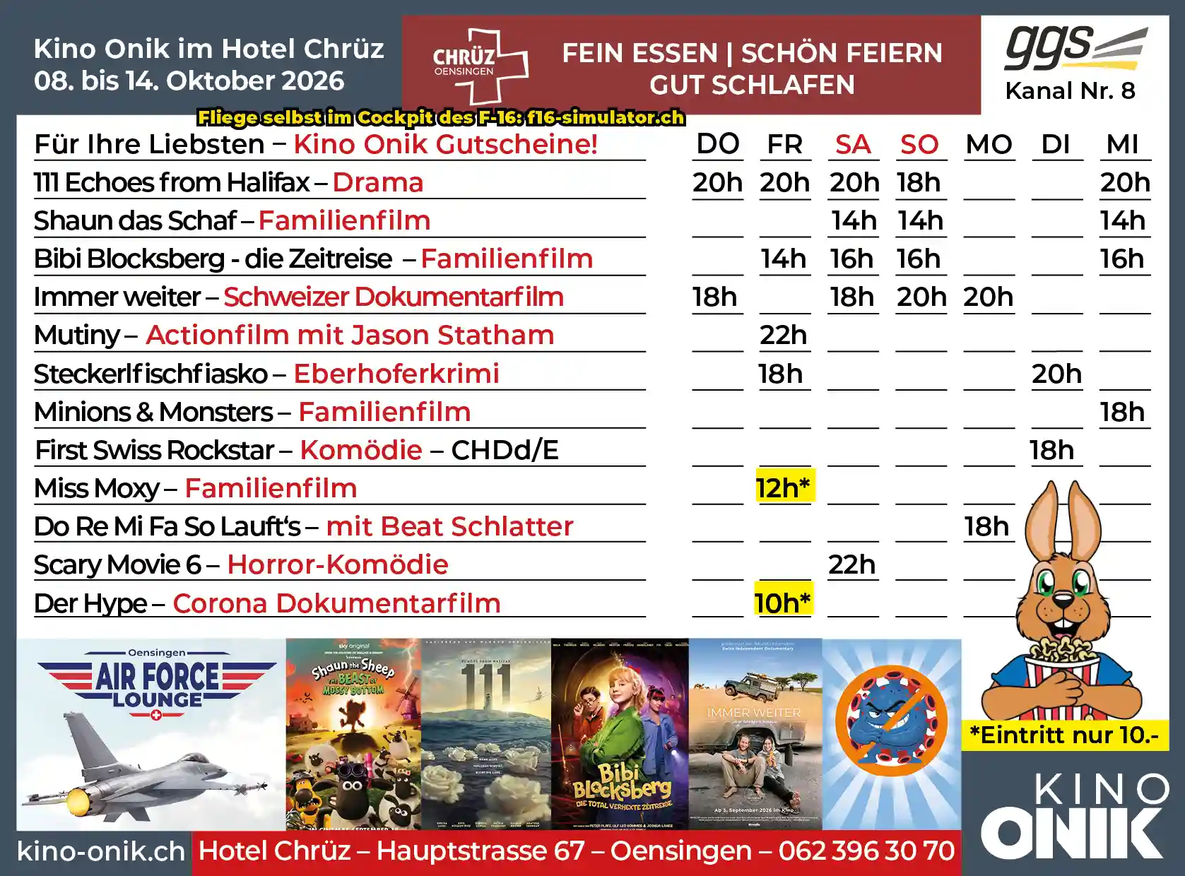 Kinoprogramm W41 - Kino Onik Oensingen Kinoprogramm W41 - Kino Onik Oensingen
